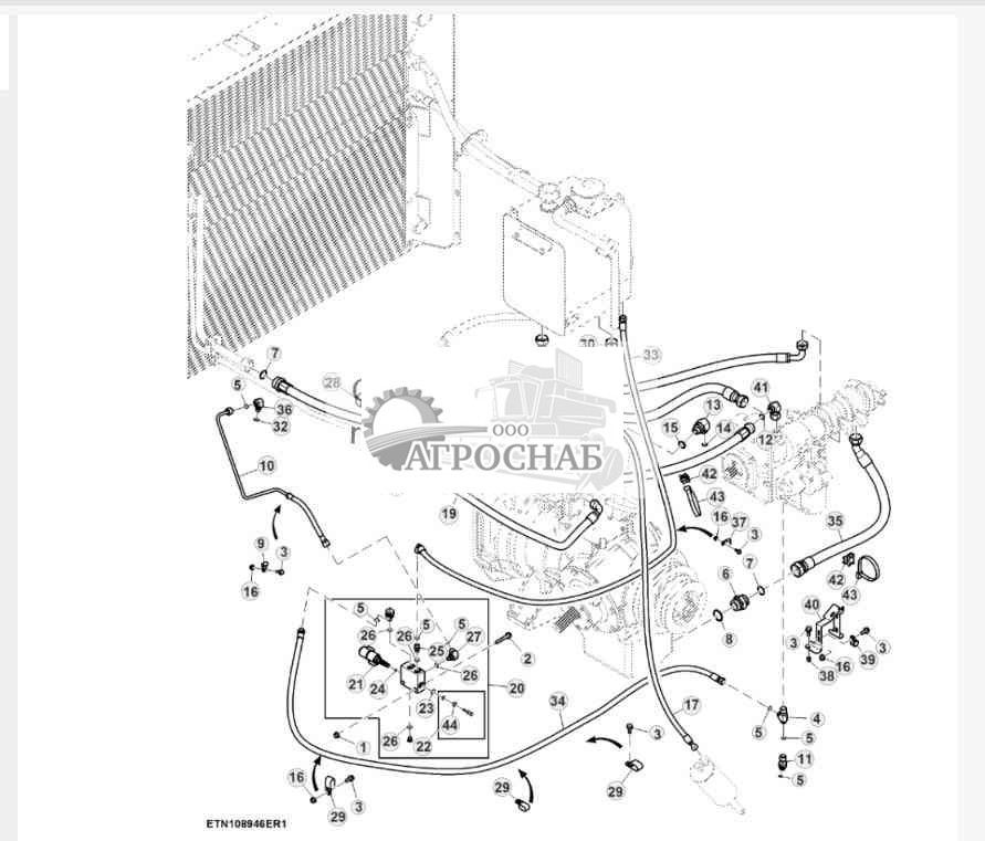 Гидравлические шланги и фитинги, трансмиссия с кнопочным переключением передач, Final Tier 4 
